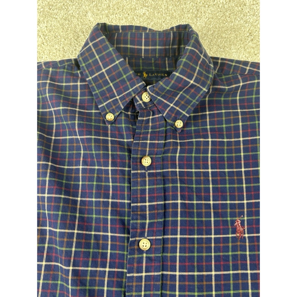 Ralph Lauren Plaid Long Sleeve Button Down Collar Size Small